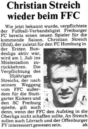 1991 Streich zurück