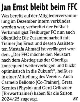 Pressebericht Trainer